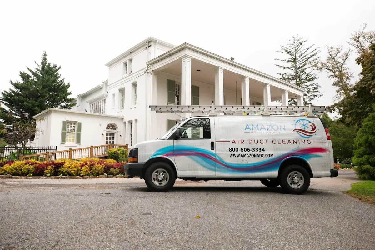 Dryer vent cleaning service includes brushing and vacuuming the entire length of the dryer duct