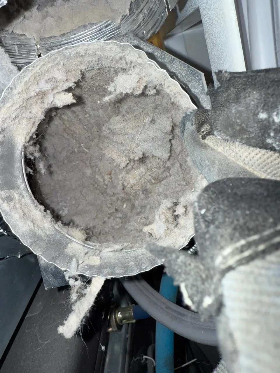 Dryer vent before cleaning