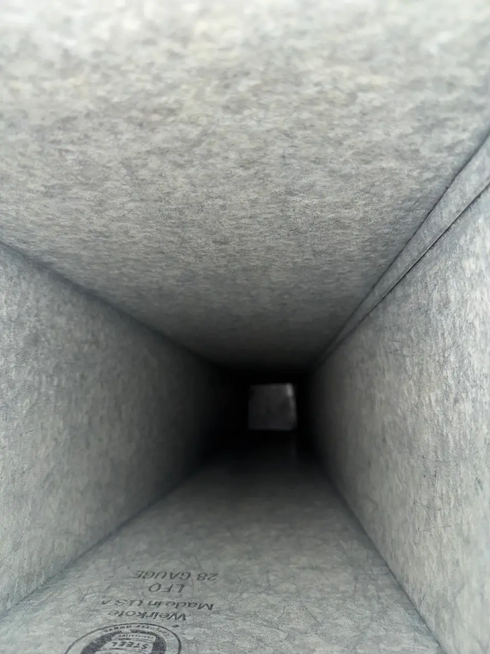 Air duct after cleaning