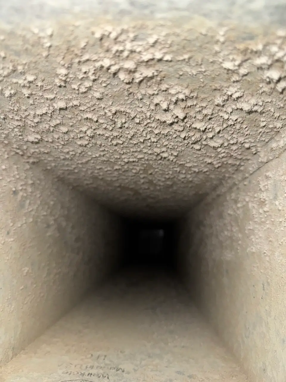 Air duct before cleaning