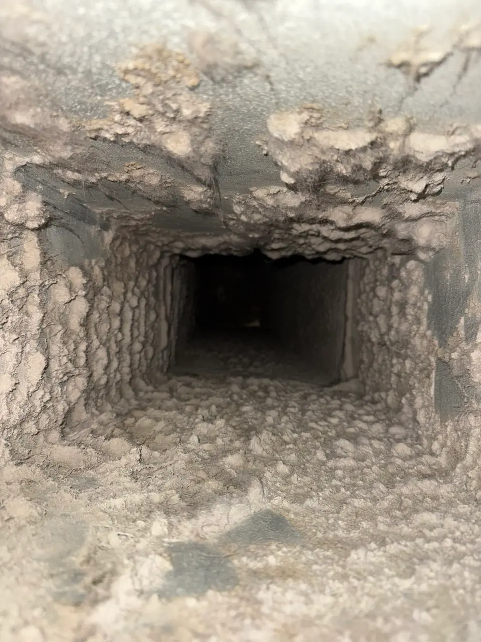 Air duct before cleaning