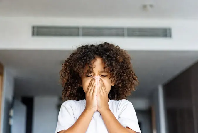 Dirty air ducts accumulating allergens inside HVAC system